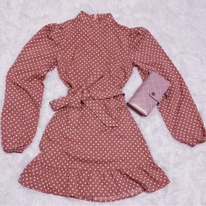 NEW Pink Polka-dotted Mini Dress